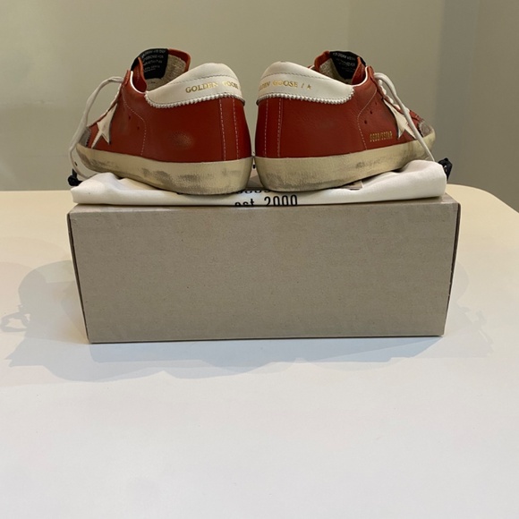 Golden Goose Superstar Penstar Sneaker Orange Leather/White/Ice sz 38 New in Box - Picture 5 of 12